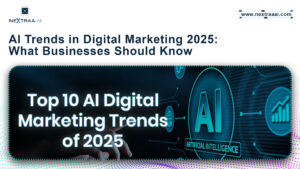 AI Trends in Digital Marketing 2025: What Businesses Should Know – Top 10 AI digital marketing trends with artificial intelligence technology visuals.